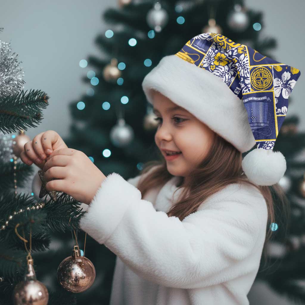 Tokelau Manuia te Kilihimahi Christmas Santa Hat Pacific Patchwork Xmas Vibes - Polynesian Pride