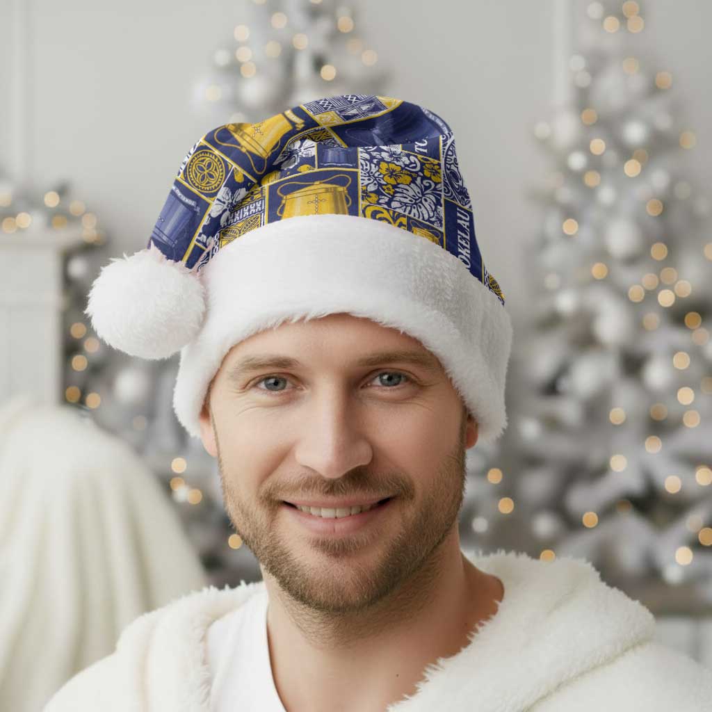 Tokelau Manuia te Kilihimahi Christmas Santa Hat Pacific Patchwork Xmas Vibes - Polynesian Pride