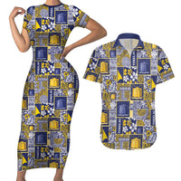 Tokelau Manuia te Kilihimahi Couples Matching Short Sleeve Bodycon Dress and Hawaiian Shirt Pacific Patchwork Xmas Vibes - Polynesian Pride