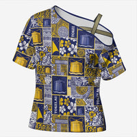 Tokelau Manuia te Kilihimahi Cross Shoulder Shirt Pacific Patchwork Xmas Vibes - Polynesian Pride