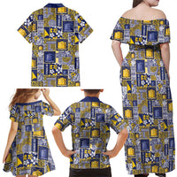 Tokelau Manuia te Kilihimahi Family Matching Off Shoulder Maxi Dress and Hawaiian Shirt Pacific Patchwork Xmas Vibes LT9 - Polynesian Pride