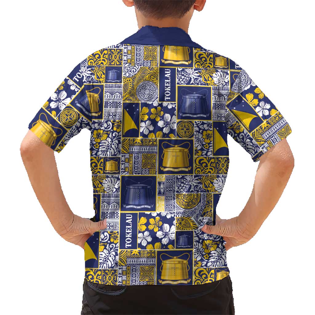 Tokelau Manuia te Kilihimahi Family Matching Off Shoulder Short Dress and Hawaiian Shirt Pacific Patchwork Xmas Vibes LT9 - Polynesian Pride