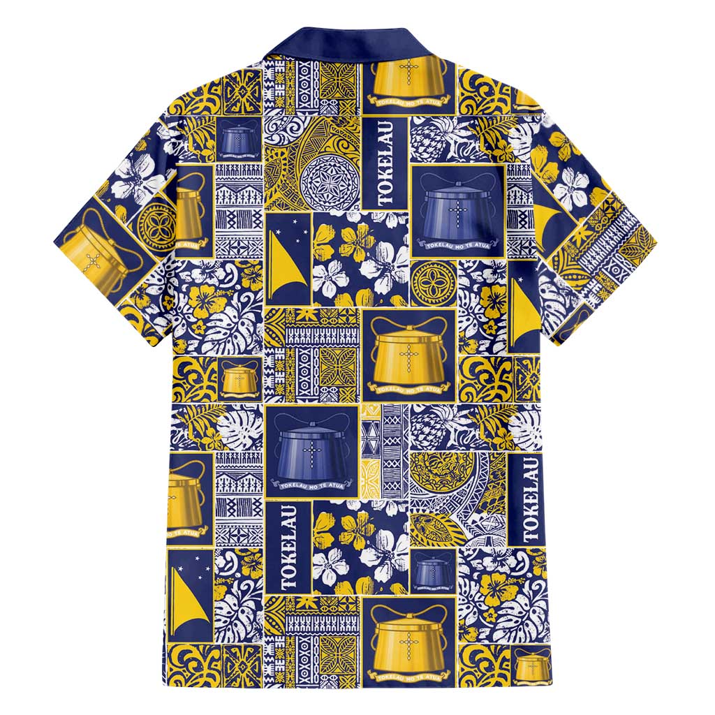 Tokelau Manuia te Kilihimahi Family Matching Off Shoulder Short Dress and Hawaiian Shirt Pacific Patchwork Xmas Vibes LT9 - Polynesian Pride
