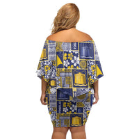 Tokelau Manuia te Kilihimahi Family Matching Off Shoulder Short Dress and Hawaiian Shirt Pacific Patchwork Xmas Vibes LT9 - Polynesian Pride