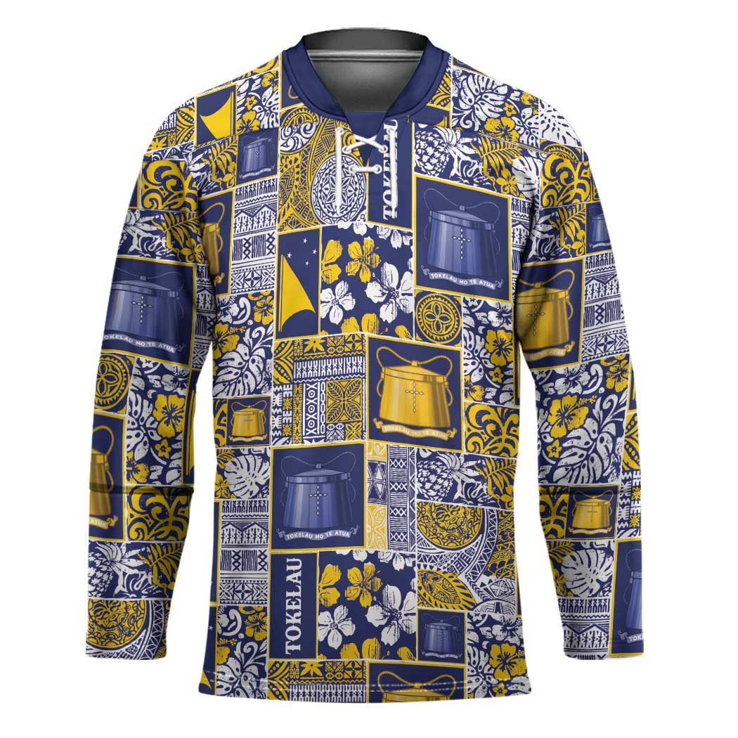 Tokelau Manuia te Kilihimahi Hockey Jersey Pacific Patchwork Xmas Vibes - Polynesian Pride
