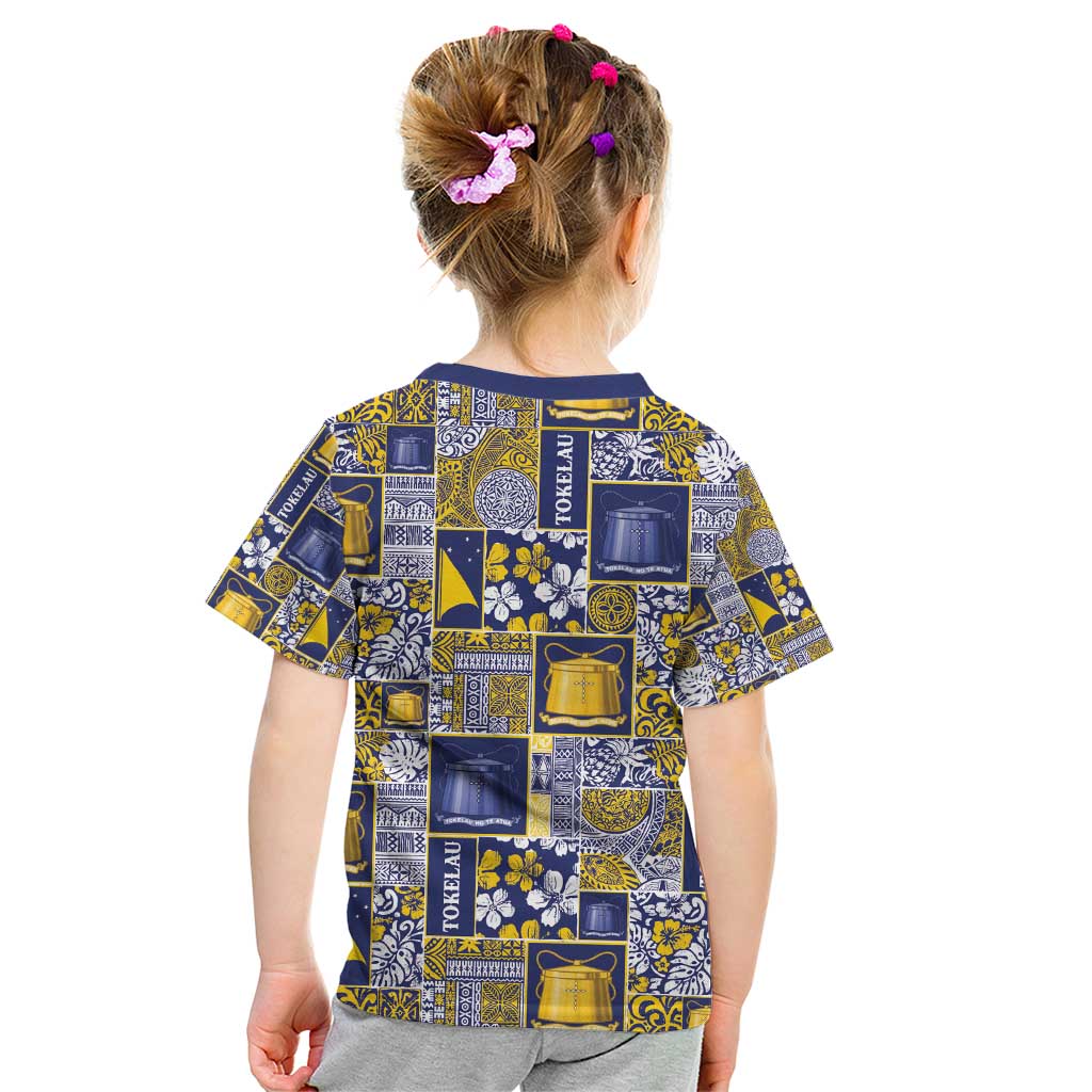 Tokelau Manuia te Kilihimahi Kid T Shirt Pacific Patchwork Xmas Vibes - Polynesian Pride