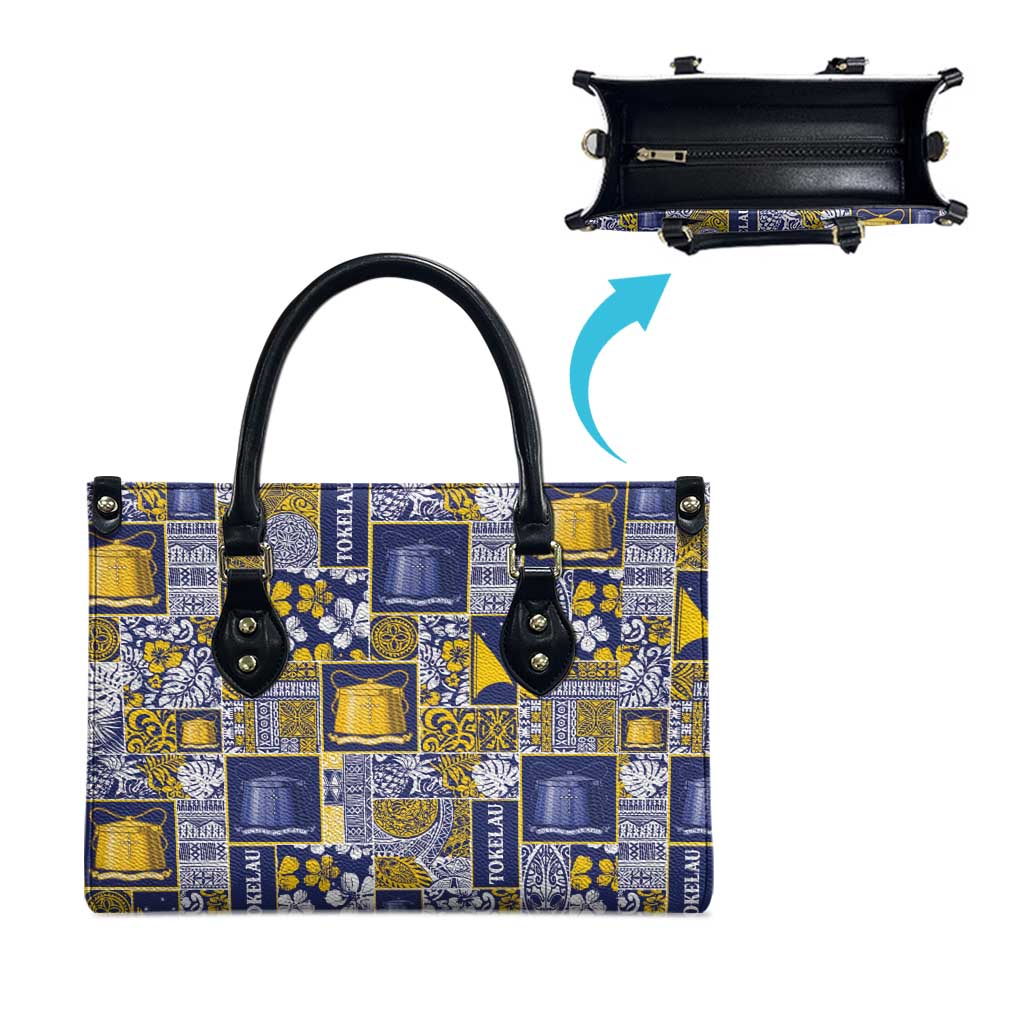 Tokelau Manuia te Kilihimahi Leather Bag Pacific Patchwork Xmas Vibes - Polynesian Pride