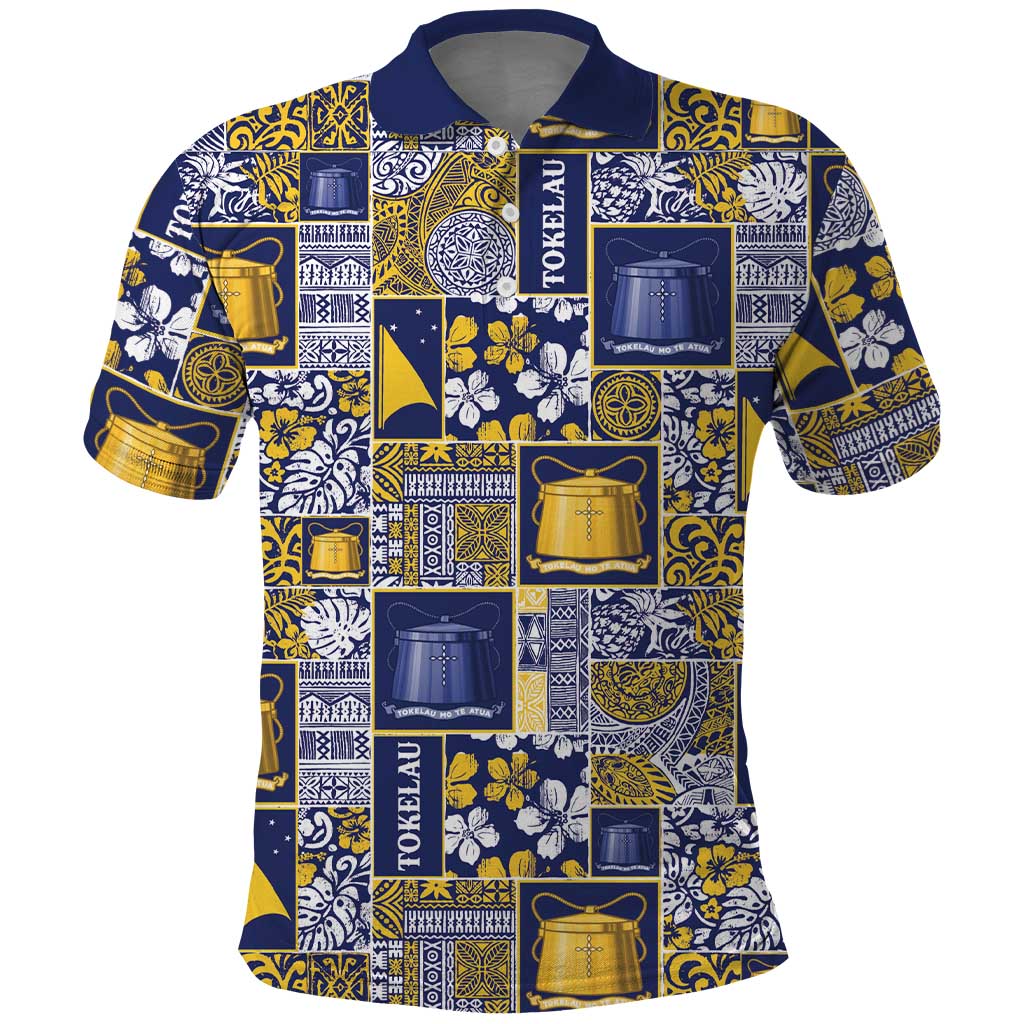 Tokelau Manuia te Kilihimahi Polo Shirt Pacific Patchwork Xmas Vibes - Polynesian Pride