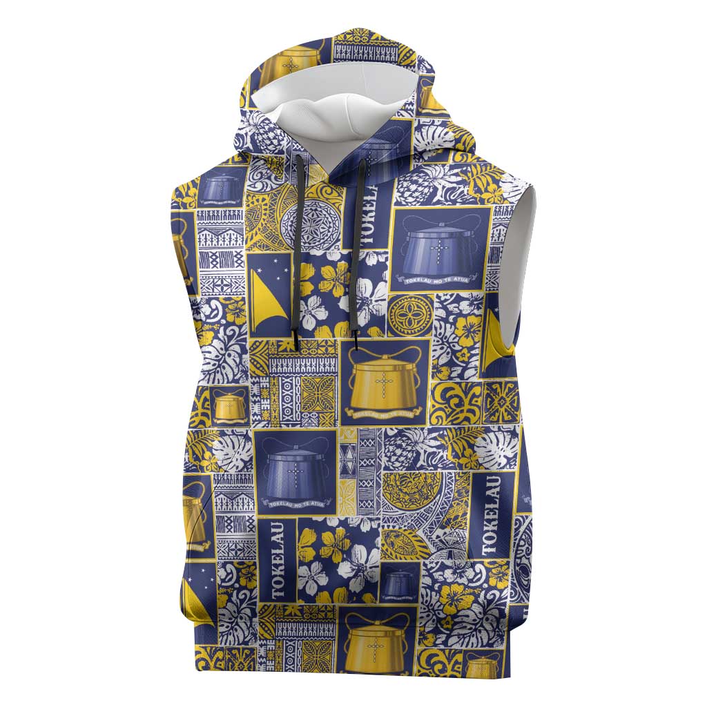Tokelau Manuia te Kilihimahi Sleeveless Hoodie Pacific Patchwork Xmas Vibes - Polynesian Pride
