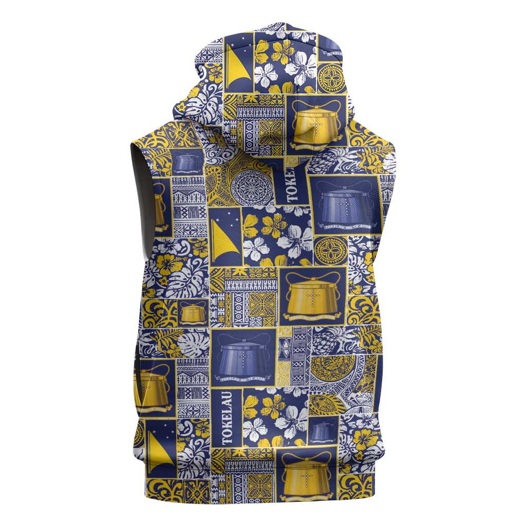 Tokelau Manuia te Kilihimahi Sleeveless Hoodie Pacific Patchwork Xmas Vibes - Polynesian Pride