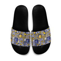 Tokelau Manuia te Kilihimahi Slide Sandals Pacific Patchwork Xmas Vibes - Polynesian Pride