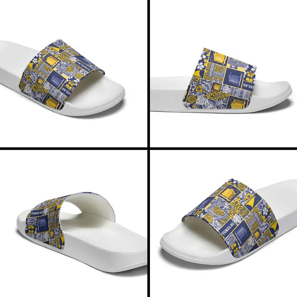 Tokelau Manuia te Kilihimahi Slide Sandals Pacific Patchwork Xmas Vibes - Polynesian Pride
