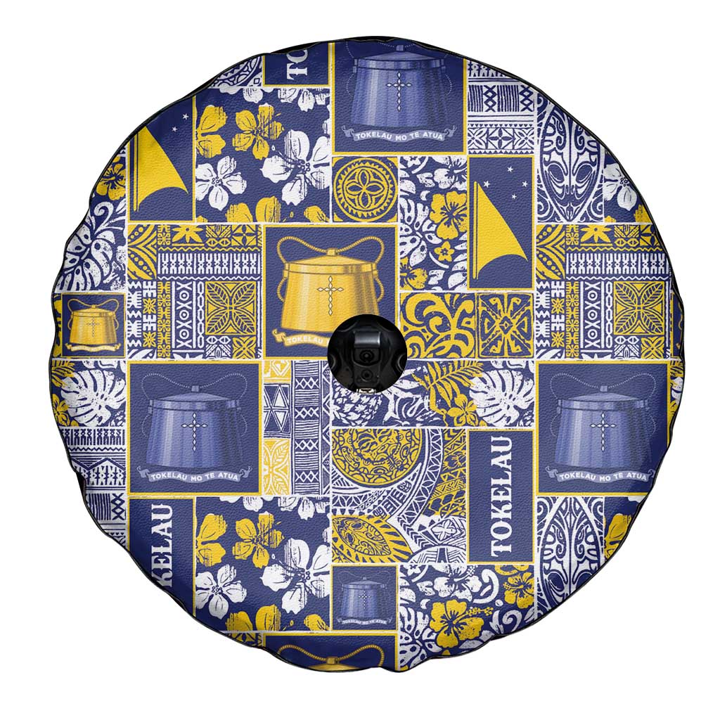 Tokelau Manuia te Kilihimahi Spare Tire Cover Pacific Patchwork Xmas Vibes - Polynesian Pride