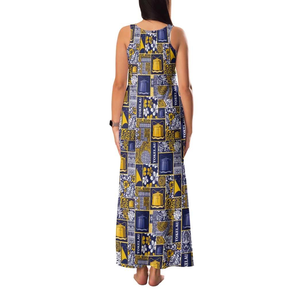 Tokelau Manuia te Kilihimahi Tank Maxi Dress Pacific Patchwork Xmas Vibes - Polynesian Pride
