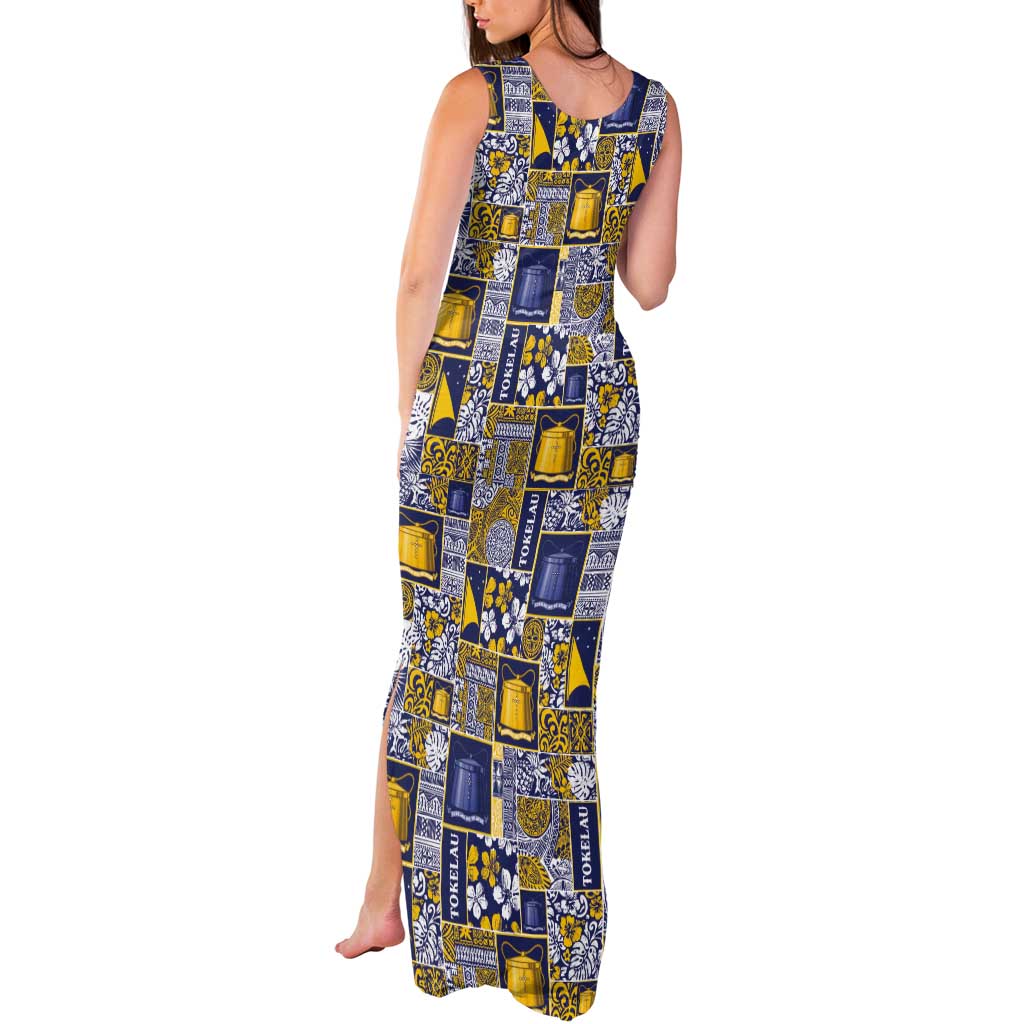 Tokelau Manuia te Kilihimahi Tank Maxi Dress Pacific Patchwork Xmas Vibes - Polynesian Pride
