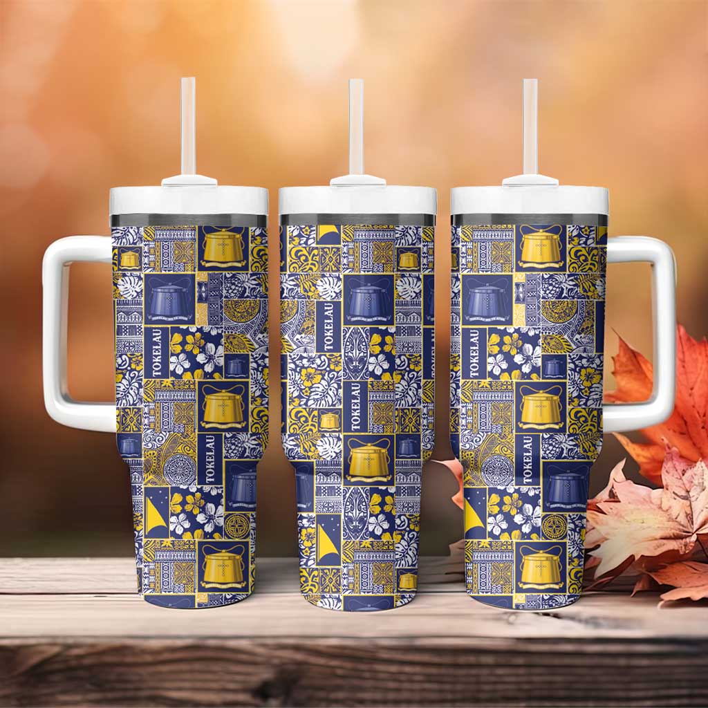 Tokelau Manuia te Kilihimahi Tumbler With Handle Pacific Patchwork Xmas Vibes - Polynesian Pride