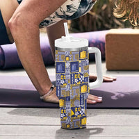 Tokelau Manuia te Kilihimahi Tumbler With Handle Pacific Patchwork Xmas Vibes - Polynesian Pride