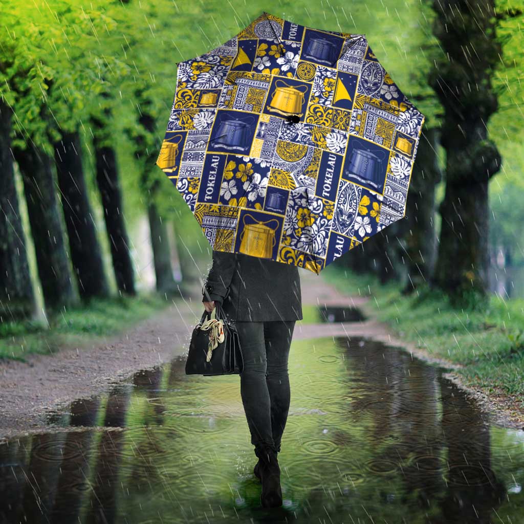 Tokelau Manuia te Kilihimahi Umbrella Pacific Patchwork Xmas Vibes - Polynesian Pride