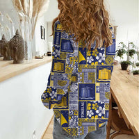 Tokelau Manuia te Kilihimahi Women Casual Shirt Pacific Patchwork Xmas Vibes - Polynesian Pride