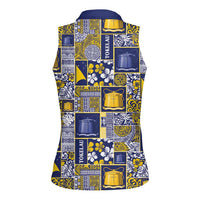 Tokelau Manuia te Kilihimahi Women Sleeveless Polo Shirt Pacific Patchwork Xmas Vibes - Polynesian Pride
