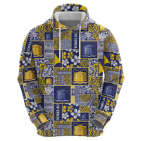 Tokelau Manuia te Kilihimahi Zip Hoodie Pacific Patchwork Xmas Vibes - Polynesian Pride
