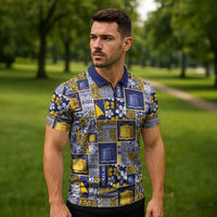 Tokelau Manuia te Kilihimahi Zipper Polo Shirt Pacific Patchwork Xmas Vibes - Polynesian Pride