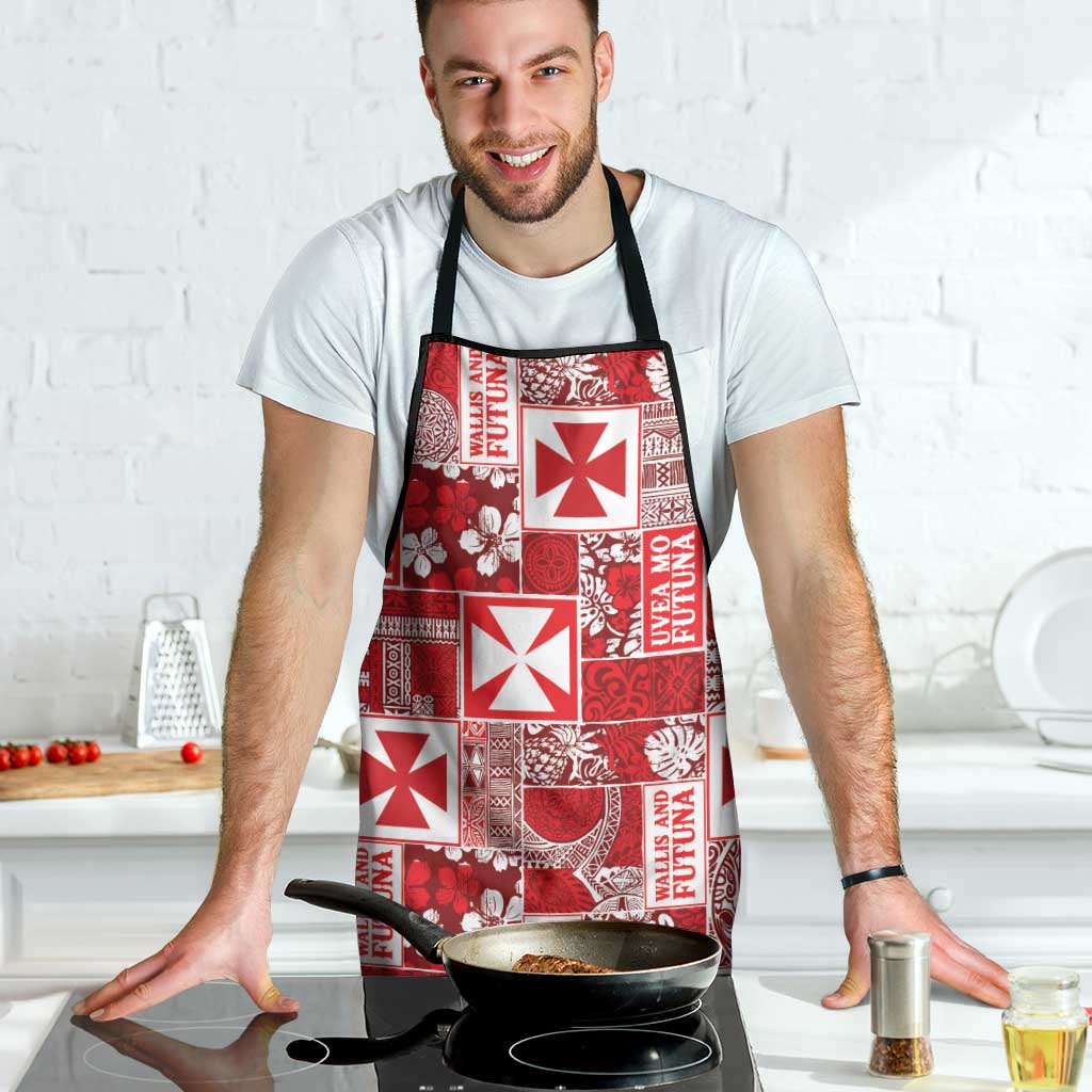 Wallis Et Futuna Kilisimasi Fiefia Apron Pacific Patchwork Xmas Vibes - Polynesian Pride
