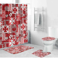 Wallis Et Futuna Kilisimasi Fiefia Bathroom Set Pacific Patchwork Xmas Vibes - Polynesian Pride