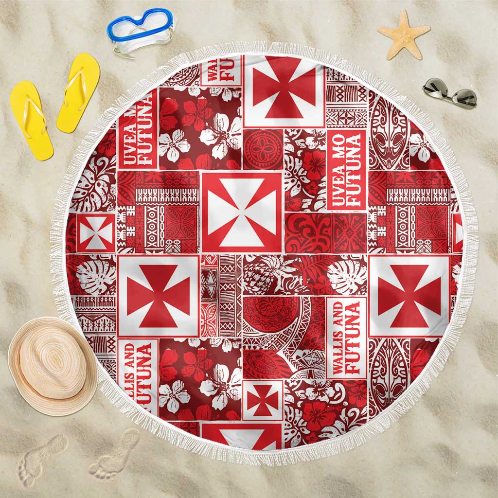 Wallis Et Futuna Kilisimasi Fiefia Beach Blanket Pacific Patchwork Xmas Vibes - Polynesian Pride