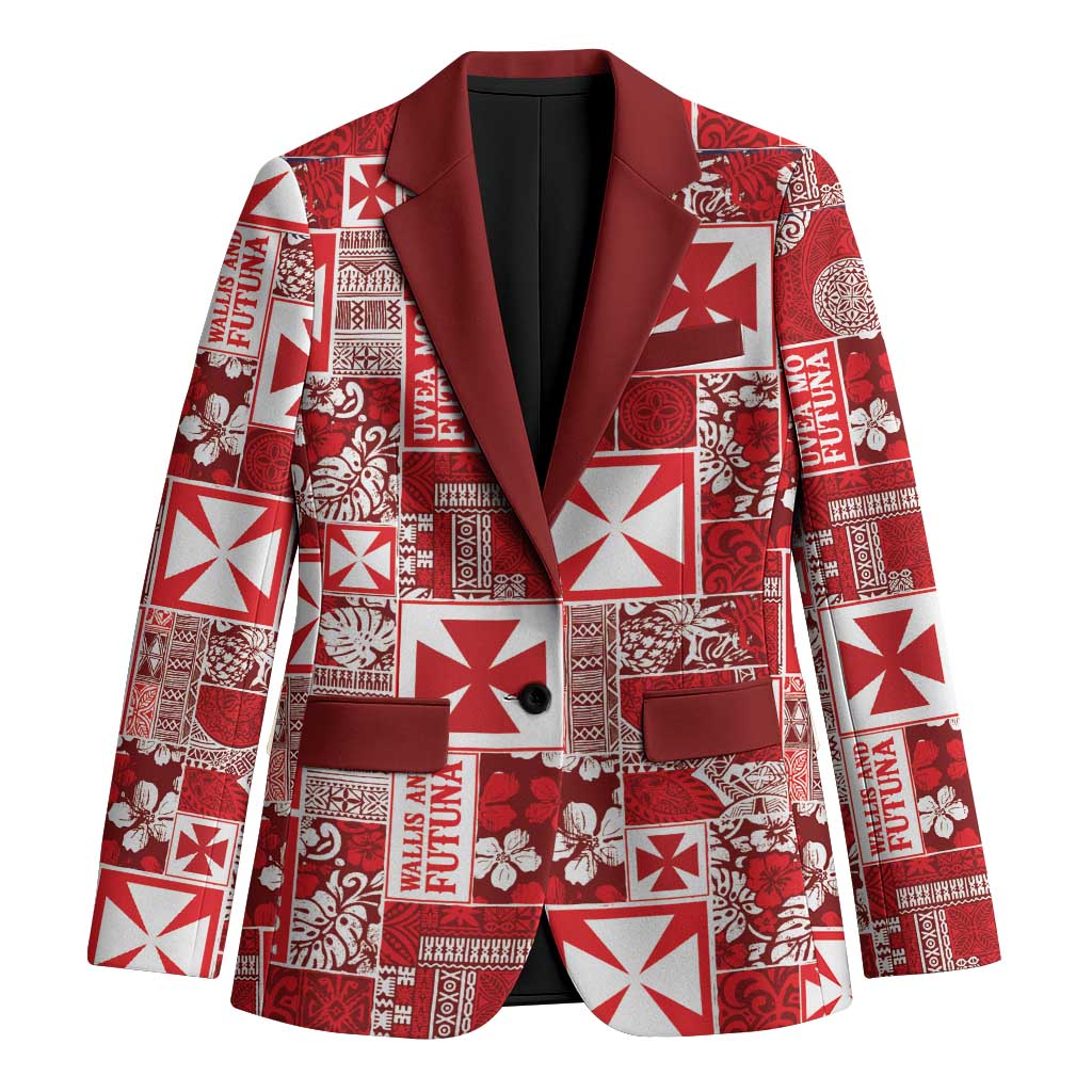 Wallis Et Futuna Kilisimasi Fiefia Blazer Pacific Patchwork Xmas Vibes - Polynesian Pride