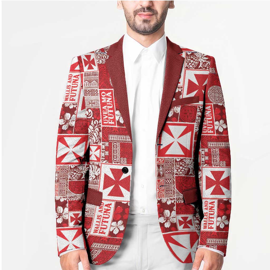 Wallis Et Futuna Kilisimasi Fiefia Blazer Pacific Patchwork Xmas Vibes - Polynesian Pride
