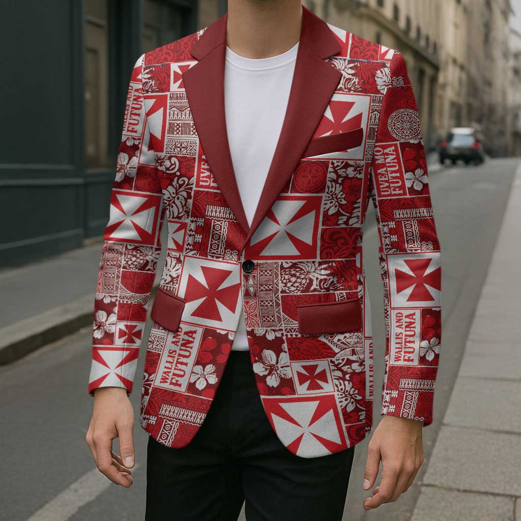 Wallis Et Futuna Kilisimasi Fiefia Blazer Pacific Patchwork Xmas Vibes - Polynesian Pride
