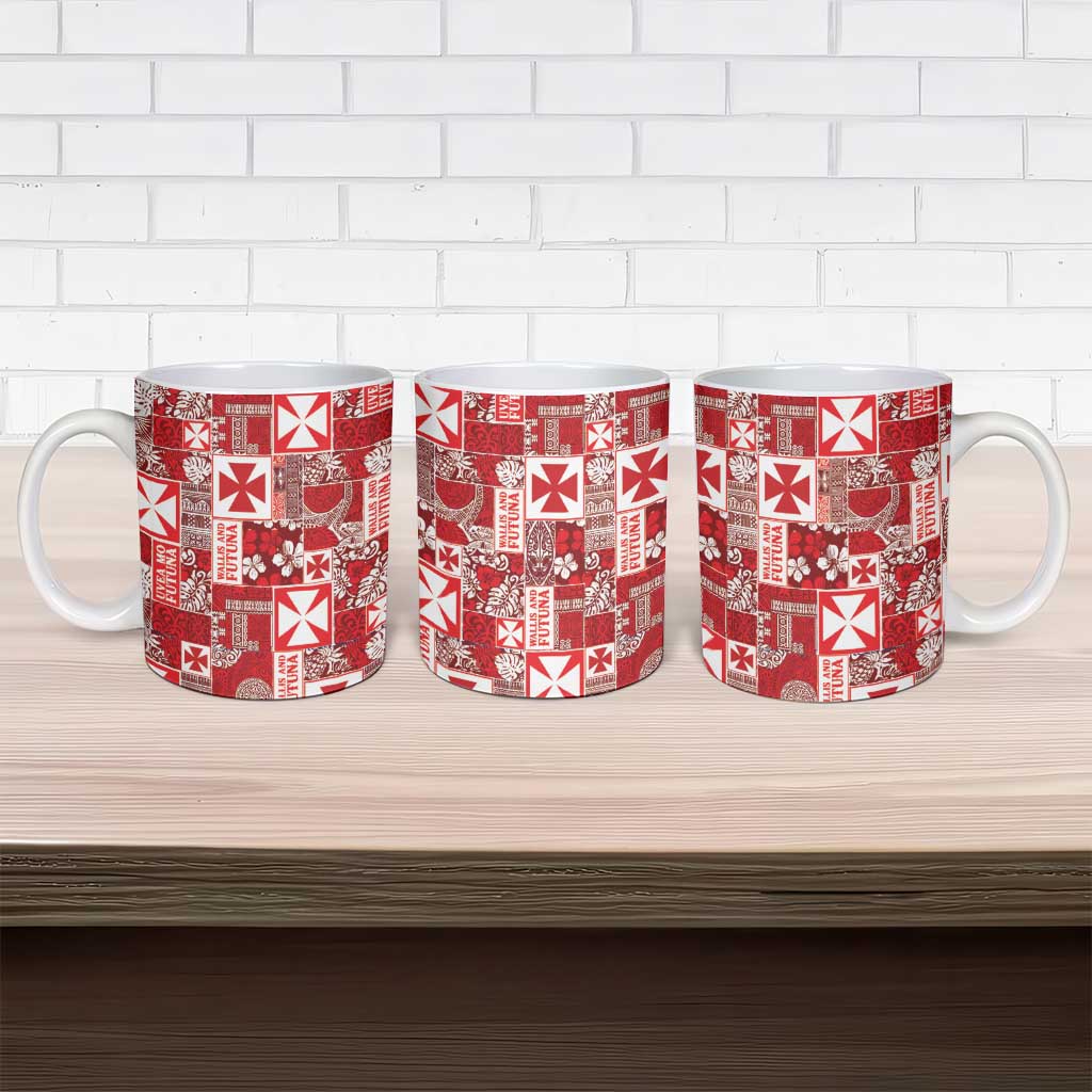 Wallis Et Futuna Kilisimasi Fiefia Ceramic Mug Pacific Patchwork Xmas Vibes - Polynesian Pride