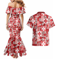 Wallis Et Futuna Kilisimasi Fiefia Couples Matching Mermaid Dress and Hawaiian Shirt Pacific Patchwork Xmas Vibes LT9 - Polynesian Pride