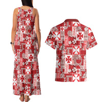 Wallis Et Futuna Kilisimasi Fiefia Couples Matching Tank Maxi Dress and Hawaiian Shirt Pacific Patchwork Xmas Vibes LT9 - Polynesian Pride