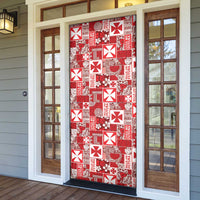 Wallis Et Futuna Kilisimasi Fiefia Door Cover Pacific Patchwork Xmas Vibes - Polynesian Pride