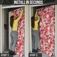 Wallis Et Futuna Kilisimasi Fiefia Door Cover Pacific Patchwork Xmas Vibes - Polynesian Pride