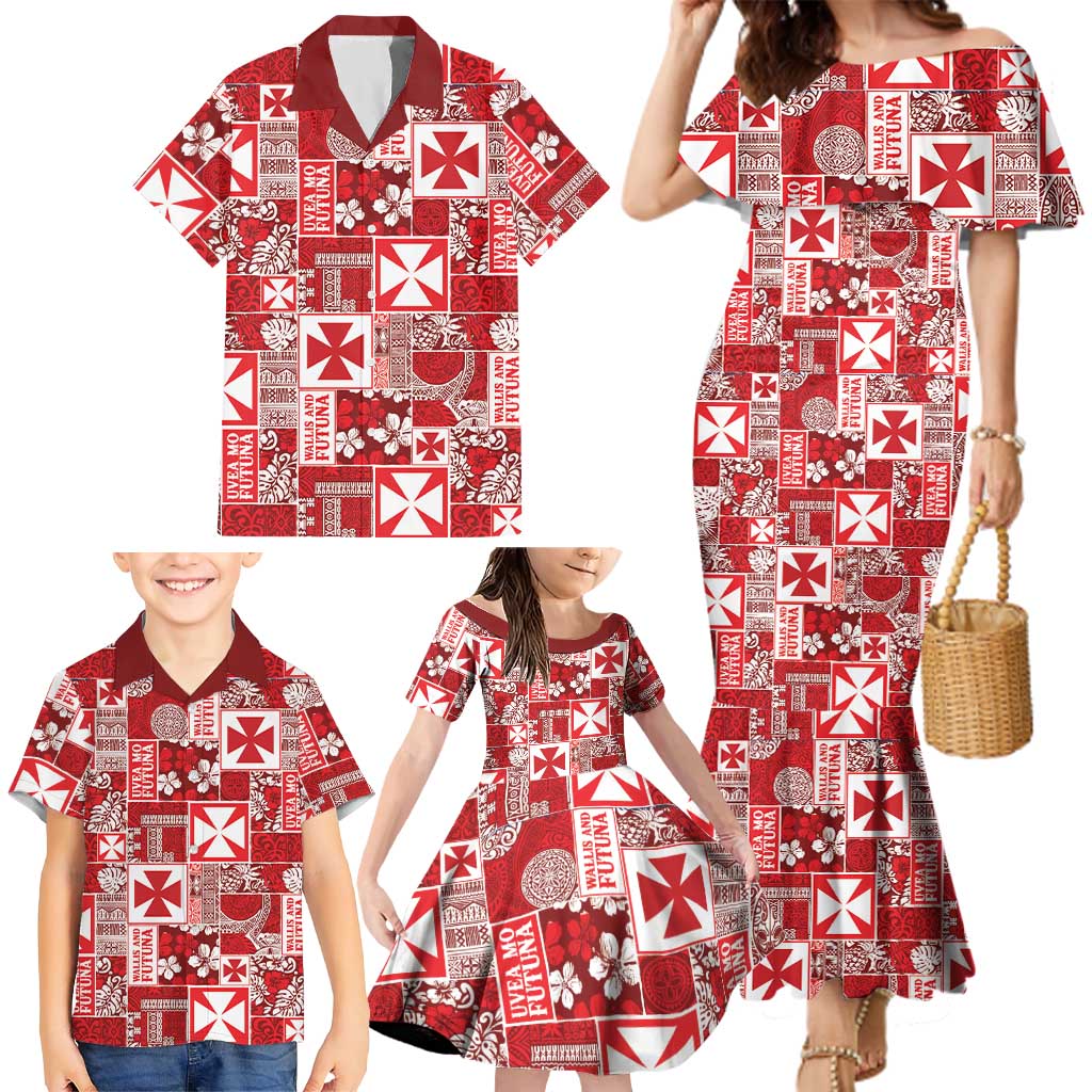 Wallis Et Futuna Kilisimasi Fiefia Family Matching Mermaid Dress and Hawaiian Shirt Pacific Patchwork Xmas Vibes LT9 - Polynesian Pride