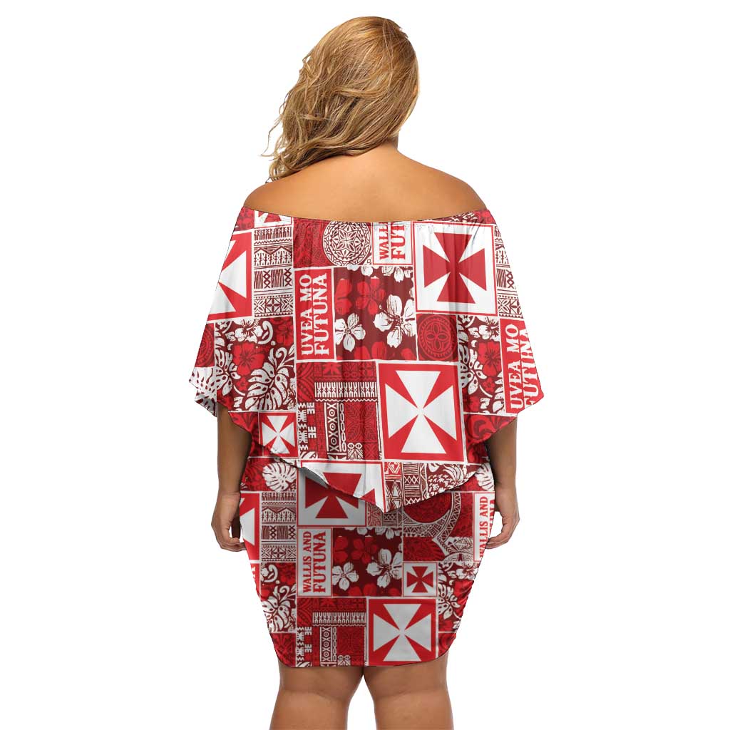 Wallis Et Futuna Kilisimasi Fiefia Family Matching Off Shoulder Short Dress and Hawaiian Shirt Pacific Patchwork Xmas Vibes LT9 - Polynesian Pride