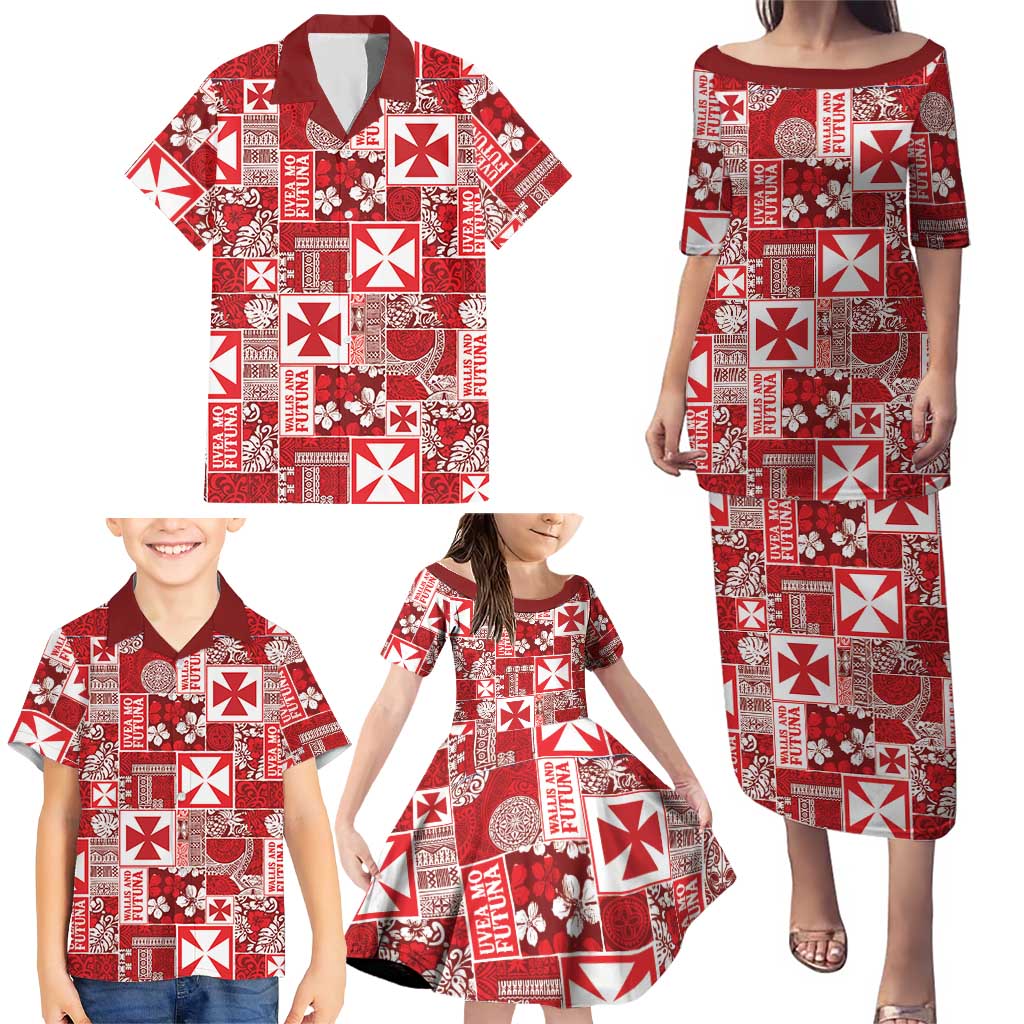 Wallis Et Futuna Kilisimasi Fiefia Family Matching Puletasi and Hawaiian Shirt Pacific Patchwork Xmas Vibes LT9 - Polynesian Pride