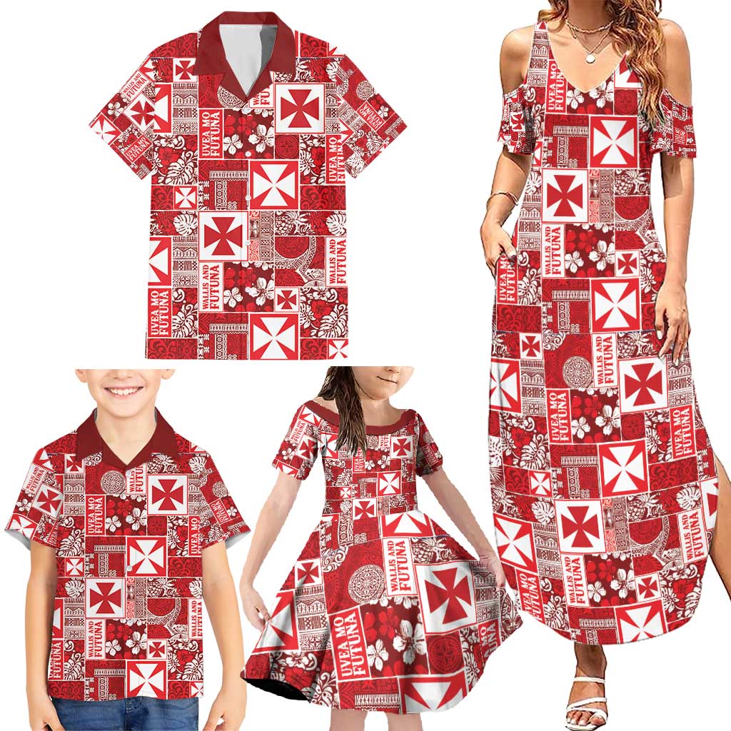 Wallis Et Futuna Kilisimasi Fiefia Family Matching Summer Maxi Dress and Hawaiian Shirt Pacific Patchwork Xmas Vibes - Polynesian Pride