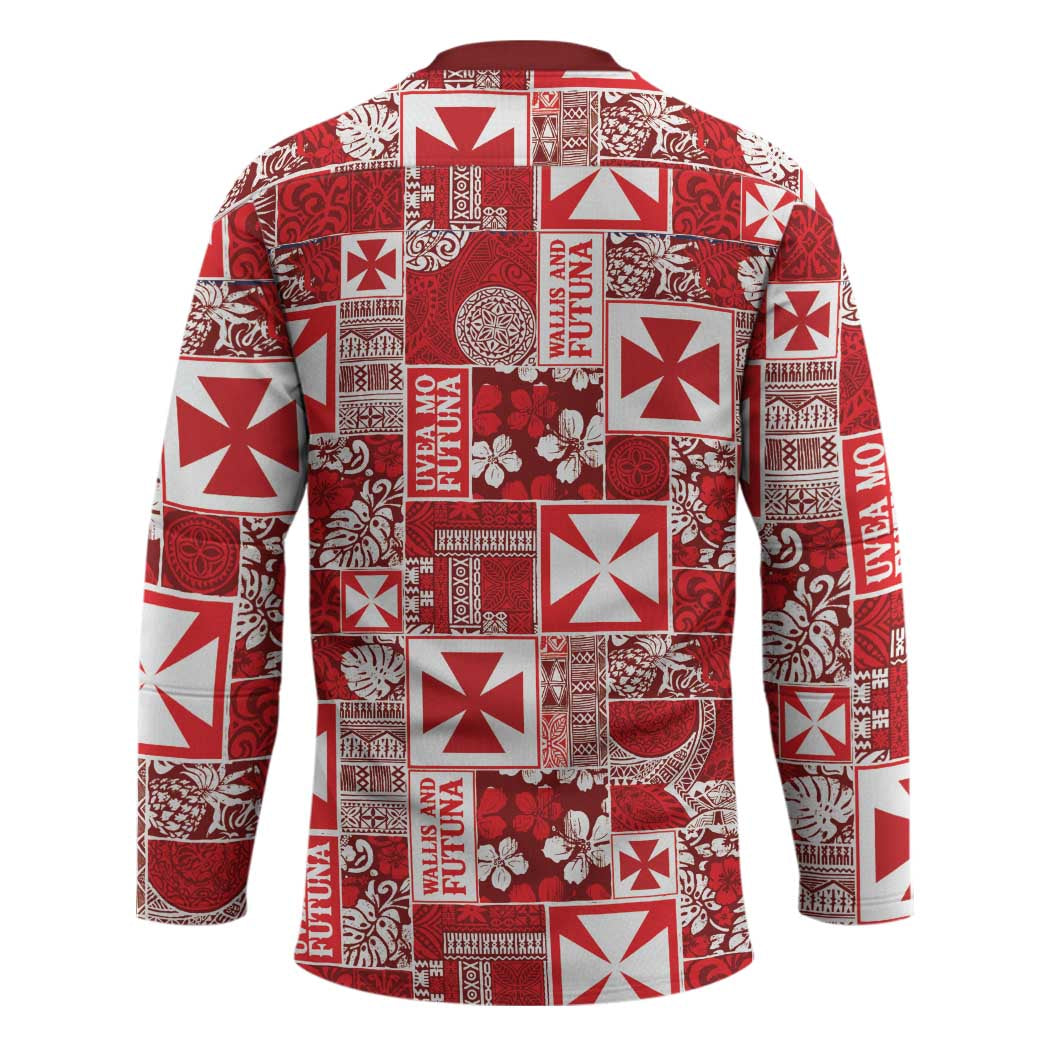 Wallis Et Futuna Kilisimasi Fiefia Hockey Jersey Pacific Patchwork Xmas Vibes - Polynesian Pride