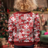 Wallis Et Futuna Kilisimasi Fiefia Kid Ugly Christmas Sweater Pacific Patchwork Xmas Vibes - Polynesian Pride