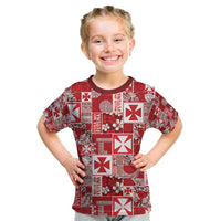 Wallis Et Futuna Kilisimasi Fiefia Kid T Shirt Pacific Patchwork Xmas Vibes - Polynesian Pride