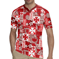 Wallis Et Futuna Kilisimasi Fiefia Rugby Jersey Pacific Patchwork Xmas Vibes - Polynesian Pride