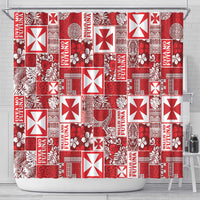 Wallis Et Futuna Kilisimasi Fiefia Shower Curtain Pacific Patchwork Xmas Vibes - Polynesian Pride
