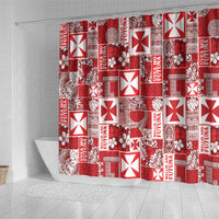Wallis Et Futuna Kilisimasi Fiefia Shower Curtain Pacific Patchwork Xmas Vibes - Polynesian Pride