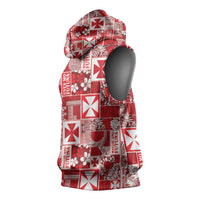 Wallis Et Futuna Kilisimasi Fiefia Sleeveless Hoodie Pacific Patchwork Xmas Vibes - Polynesian Pride