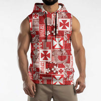 Wallis Et Futuna Kilisimasi Fiefia Sleeveless Hoodie Pacific Patchwork Xmas Vibes - Polynesian Pride