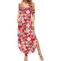 Wallis Et Futuna Kilisimasi Fiefia Summer Maxi Dress Pacific Patchwork Xmas Vibes - Polynesian Pride